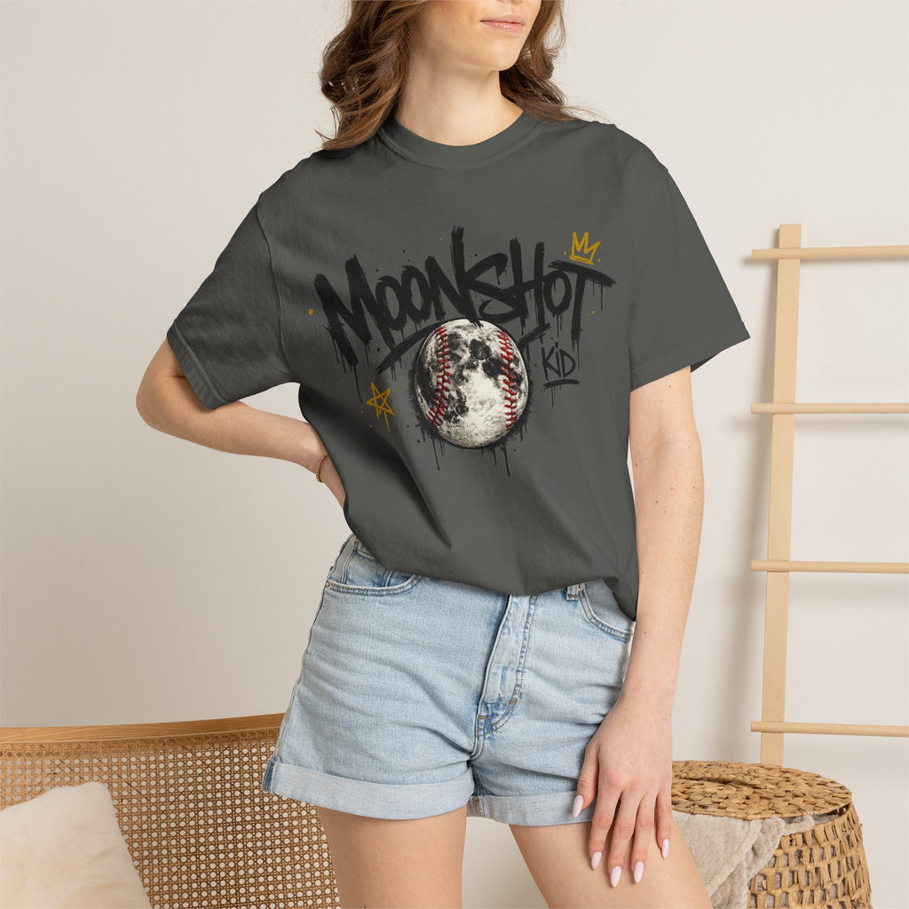 Moonshot Kid Graffiti Tee — DROP 001 | Streetwear Baseball Moon Graphic Shirt
