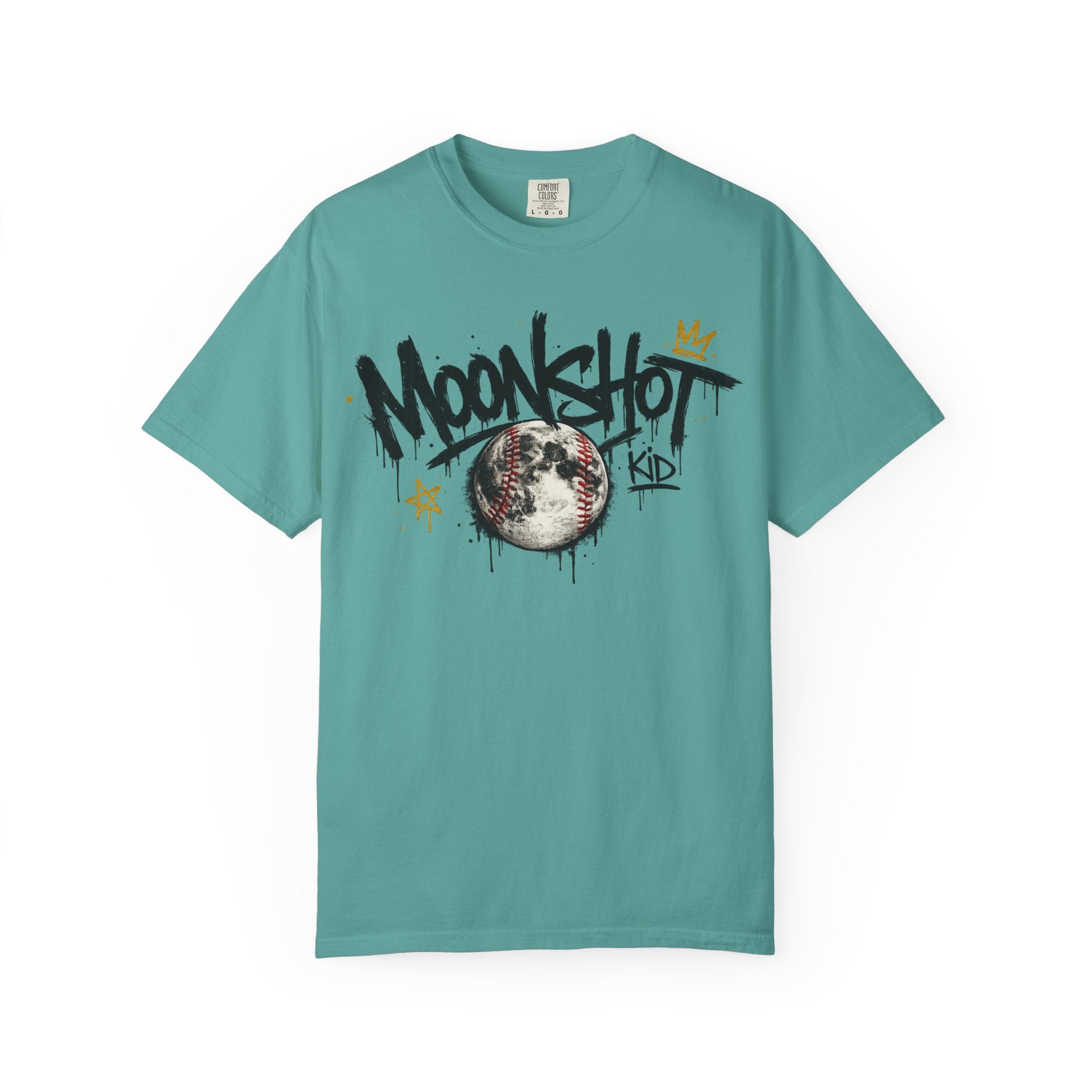 Moonshot Kid Graffiti Tee — DROP 001 | Streetwear Baseball Moon Graphic Shirt