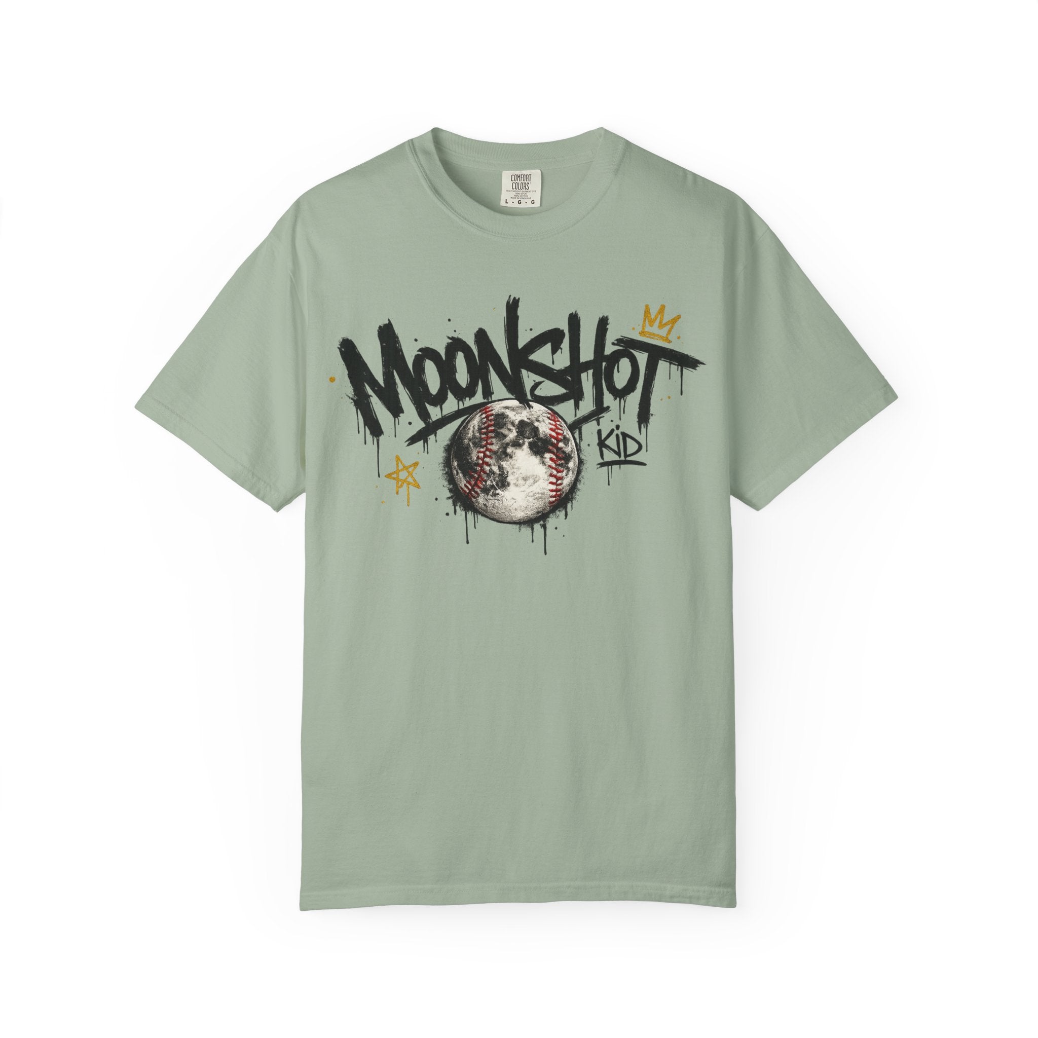 Moonshot Kid Graffiti Tee — DROP 001 | Streetwear Baseball Moon Graphic Shirt