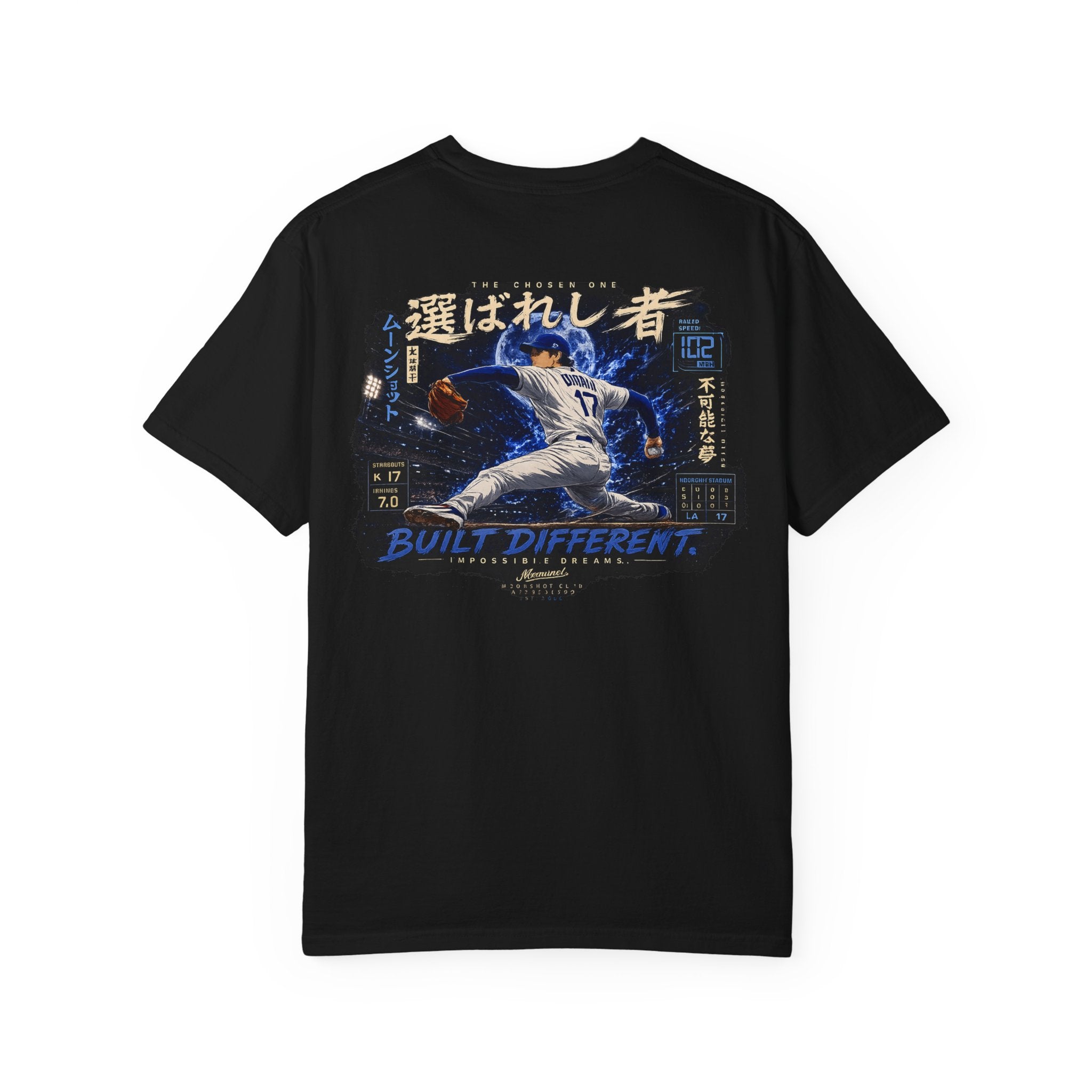 Moonshot “Built Different” Anime Baseball Tee – Solo Ace Pitcher Edition